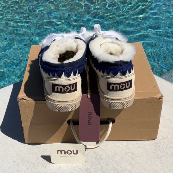 MOU - Eskimo Low Top Sneaker in Abyss & Vanilla Mix New In Box Size 40 - Picture 9 of 15